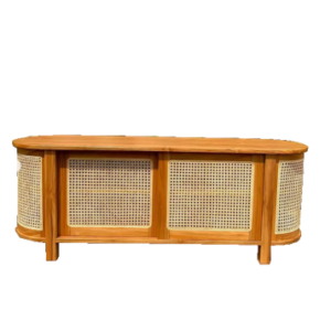 Teak Bufet Cabinet Rottan
