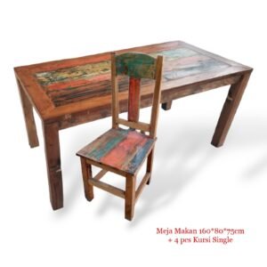 Set Dining Table Reclaimed Wood